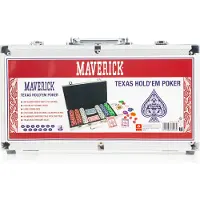 Maverick Pokerisetti Kaksi Pakkaa Siruja Ja Noppia Metallilähetyslaukussa Lautapeli
