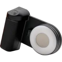 RealPower Selfie MagFree, Selfievalo, Musta, Valkoinen, Akryylinitriilibutadieenistyreeni (ABS), Polyuretaani (PU), Universaali, LED, 120 mm (495511)