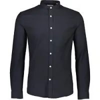 Lindbergh Yarn Dyed Oxford Superflex Shirt L/S - Black - M