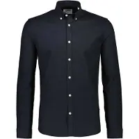 Lindbergh Yarn Dyed Oxford Superflex Shirt L/S - Black - S
