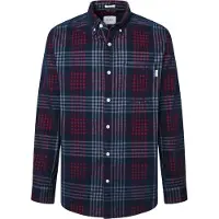 Pepe Jeans for man. PM308726 Marcus navy corduroy shirt (S), Casual, Cotton, Long sleeve