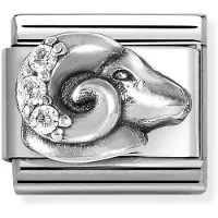 Nomination Composable Classic Zodiaco Relief horoskooppikoru Silvershine Aries 330326/01