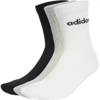 Adidas Urheilusukat 'Linear Crew Cushioned 6 Pair Pack' harmaa / musta / valkoinen