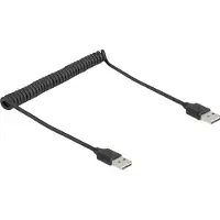 DeLOCK 90124, 0,8 m, USB A, USB A, USB 2.0, Musta