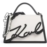 Karl Lagerfeld Signature 2.0 Käsilaukku Nahka 21 cm Valkoinen