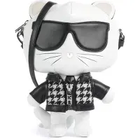 Karl Lagerfeld Olkalaukku 'IKON-Choupette' ecru / musta / valkoinen
