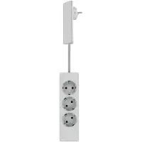Evoline Plug 3-Osainen jatkojohto 1,5 M, valkoinen