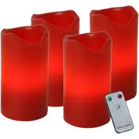 Star Trading LED-pöytäkynttilä Star Trading Advent 10 cm punainen 4 kpl + kaukosäädin