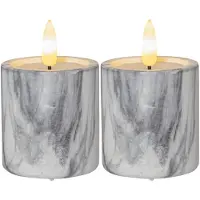 Star Trading LED -lämpökynttilä, 2 kpl, Flame Marble 9cm