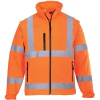 Portwest S428 irrotettavahihainen Hi-Vis 3L Softshelltakki