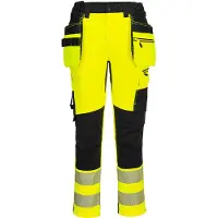 Portwest DX454 Hi-Vis Craft kelta/musta riipputaskuhousut