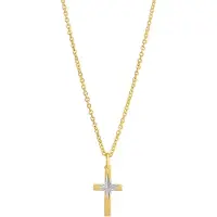 Top Gold hopeinen timanttileikattu risti 10x18mm kullattu 5250891509