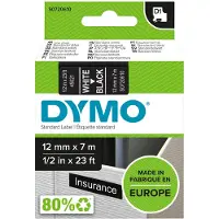 Dymo Merkkausnauha D1 12 mm valkoinen mustalla pohjalla