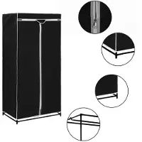 vidaXL Vaatekaappi musta 75x50x160 cm