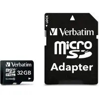 Verbatim Premium 32 Gt MicroSDHC Class 10 UHS-I U1 V30 -muistikortti + SD-adapteri, musta