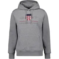 Gant for man. 2047082 Archive Shield hoodie grey (S), Casual, Cotton, Long sleeve