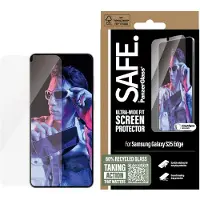 PanzerGlass SAFE. by  Screen Protector Samsung S25 Edge | Ultra-Wide Fit, Samsung, Samsung - Galaxy S25 Edge 5G, Asennus kuivana, Naarmuuntumisenkestävä, Iskunkestävä, Läpinäkyvä, 1 kpl