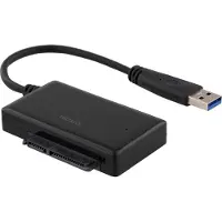 Deltaco – Sovitin USB 3.0 - SATA 6Gb/s, sov. 2,5" kiintolevyille, musta (USB3-SATA6G2)