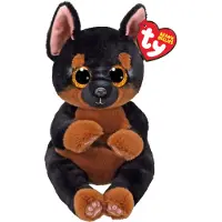 TY Beanie Bellies Fritz Black / Tan Dog 20 cm koira pehmo
