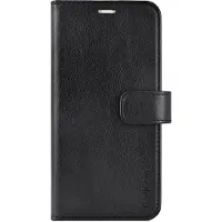 RadiCover RFID MagSeries iPhone 16 Black PU suojakotelo