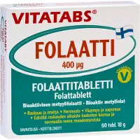 Vitatabs Folaatti 400 µg 60 tabl. ravintolisä