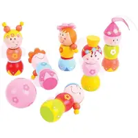Bigjigs Wooden Bowling Set Princesses 7 pcs.