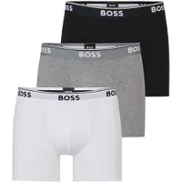 BOSS Bokserishortsit 'Power' meleerattu harmaa / musta / valkoinen