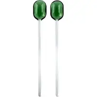 Muurla salaattiottimet lasi 2-pakkaus Green-clear