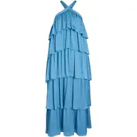 Vila Vifiluka H/N S/L Ankle Dress/Dc/R/Bfs - Blue - 36