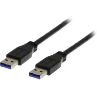 Deltaco – USB 3.0 kaapeli, A ur - A ur, 1m, musta (USB3-210S)