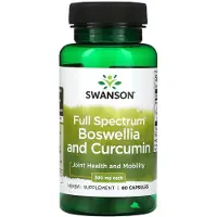 Swanson Health Täydellisesti spektrinen Boswellia ja Kurkumiini, 300 mg - 60 kapselia