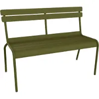 Fermob - Luxembourg 2/3-Seater Bench With Backrest, Pesto - Puutarhapenkit - Frédéric Sofia - Vihreä - Metalli