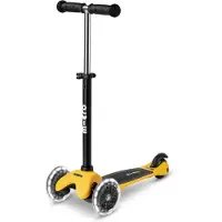 Micro Potkulauta Mini Deluxe Lite LED-valoilla, keltainen
