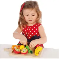 Tidlo Wooden Cutting Fruit Play Set 16 pieces.