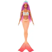Barbie Nukke Merenneito + Värikkäät Hiukset, Oranssi