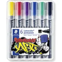 Staedtler Merkitsemiskynä Lumocolor permanentti 6 kpl laatikko