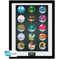 Sans marque - Pokéball - Kehystetty taidejuliste