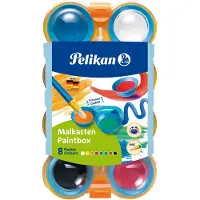 Pelikan 723122, Musta, Sininen, Ruskea, Vihreä, Oranssi, Punainen, Valkoinen, Keltainen, Vesivärimaali, Kova, 1 kpl