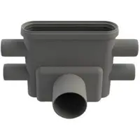 Unidrain Outlet unit w/horizontal outlet Ø75 mm incl. water trap and fire horizontal side inlets Ø40 mm
