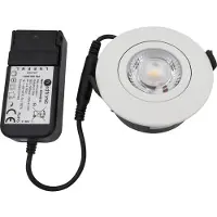 Nordtronic Low Profile Flexible G2 Ø75 3000K, pyöreä, mattavalkoinen, sisä- ja ulkokäyttöön