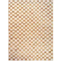 Ferm Living Käsinkudottu Villamatto Check 200x300 cm Off-White
