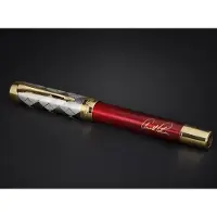 Parker | Arnold Palmer Signature Edition Fountain Pen Red Lacquer with Gold Cap & Trims Medium Solid Gold Nib Black Ink and Convertor