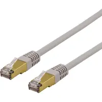 Deltaco – S/FTP Cat6a laitekaapeli, Delta-sert., LSZH, 0,3m, harmaa (SFTP-603AH)