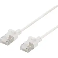 Deltaco – U/FTP Cat6a laitekaapeli, ohut, läpimitta 3,8mm, 0,3m, valk (UFTP-1008)