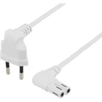Deltaco – Maadoittamaton virtakaapeli, 2m, CEE 7/16-IEC60320 C7, valk (DEL-109BT)
