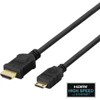 Deltaco – Nopea HDMI-kaapeli / mini-HDMI-kaapeli Ethernetillä, 7 m, musta (100008)