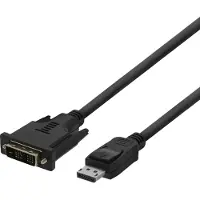 Deltaco – DisplayPort / DVI-D c-kaapeli, aktiivinen, 1 m, musta (110008)