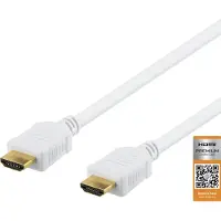 Deltaco valkoinen Premium High-Speed HDMI with Ethernet kaapeli