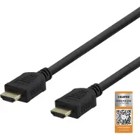 Deltaco – Premium-sertifioitu nopea HDMI-kaapeli, 1 m, musta (00100003)