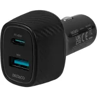 Deltaco autolaturi USB-A 18W & USB-C PD 45W, USBC-CAR123